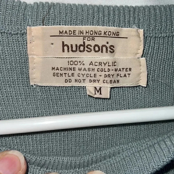Vintage Hudsons Womens Knit Short Sleeve Sweater Slate Blue Size Medium‎ - Picture 4 of 5